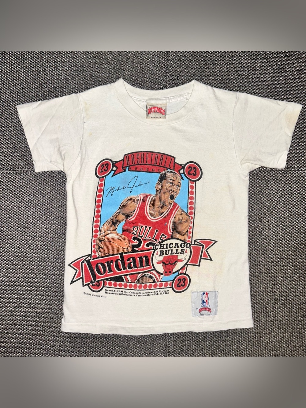 Rare 1989 Michael Jordan Chicago Bulls Single Stitch Tee - White